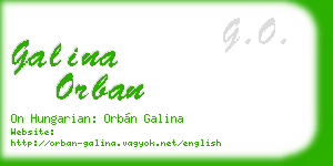 galina orban business card