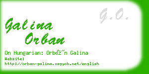 galina orban business card